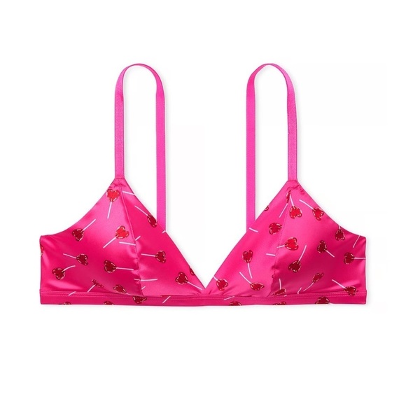Victoria’s Secret Tease Wireless Triangle Bralette Forever Pink Lollipops Small - Picture 3 of 11
